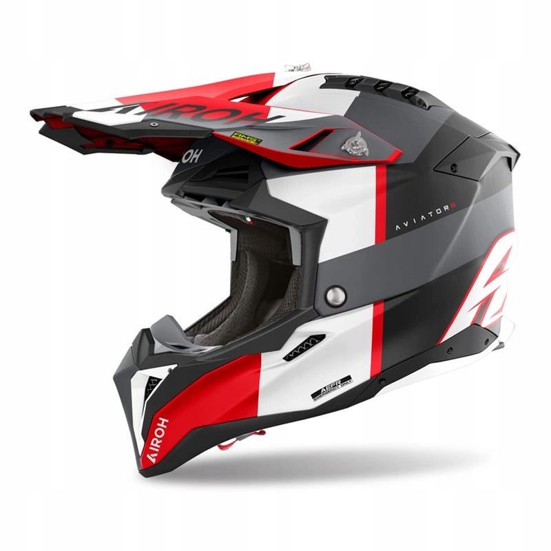 Helma Airoh Aviator 3 Monarch Grey Red Matt šedá červená biela Darčeky