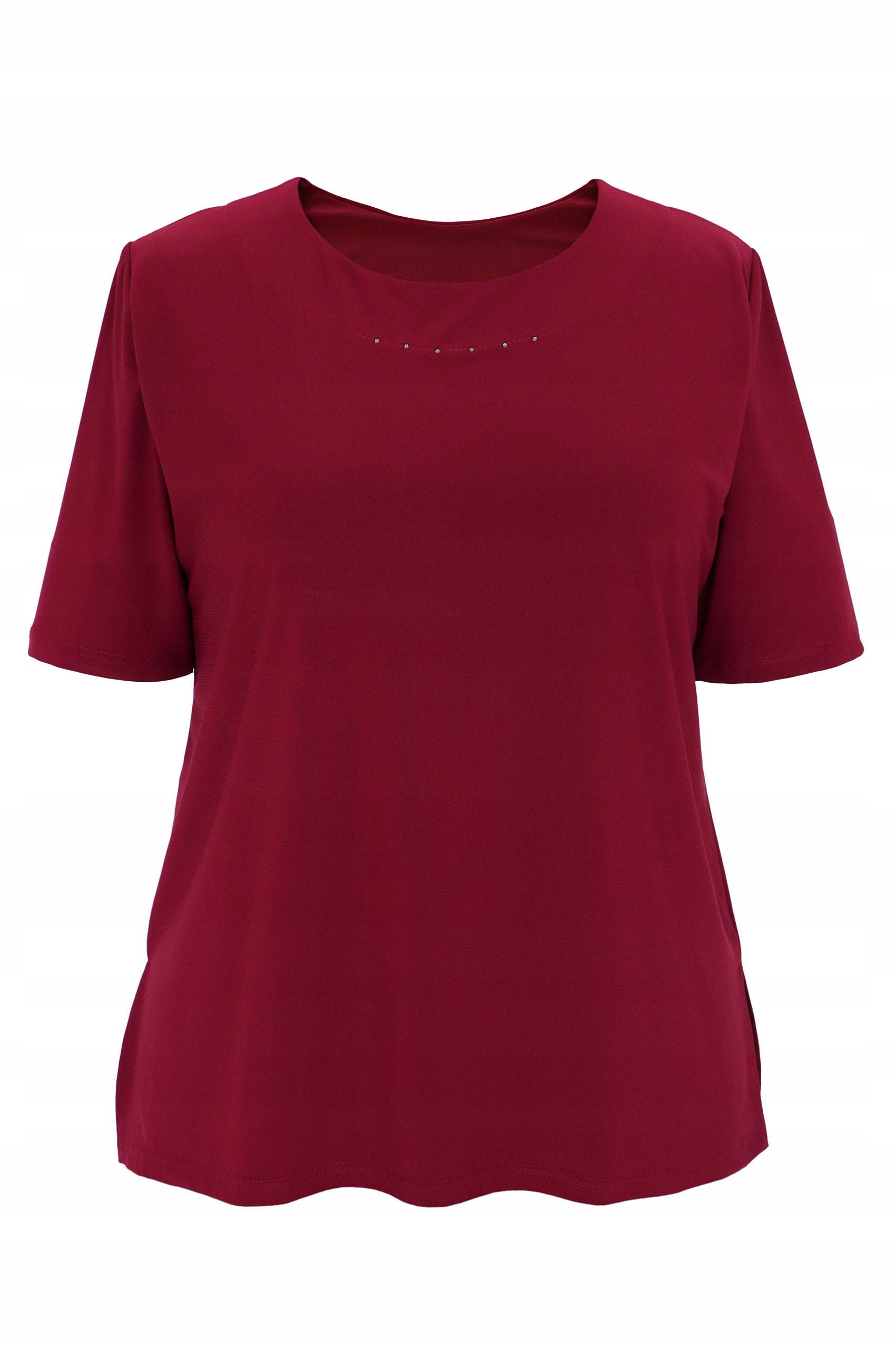 

Bluzka z cyrkoniami elegancka bordo 5XL 56 58