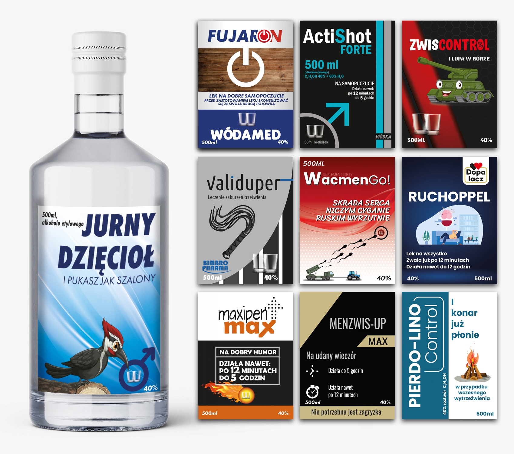 

Etykiety Wódka na Potencję Wodoodporne 74x100 mm