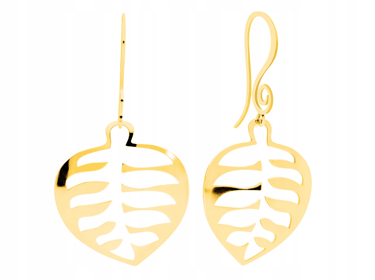 

Kolczyki duże liście monstera srebrne pozłacane