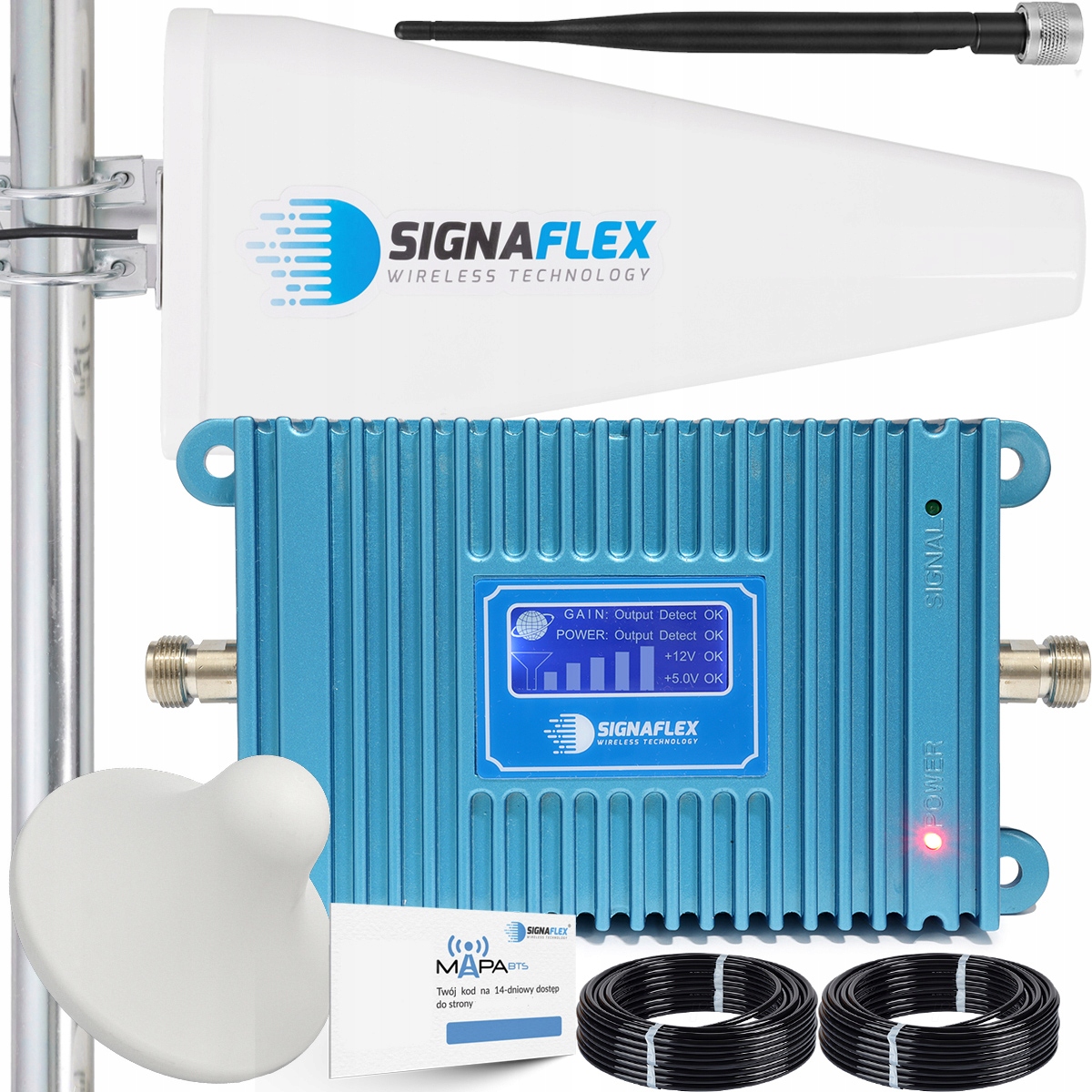 Sada Zosilňovač Gsm Blue LCD GSM980 T1 20dBi 10 m 1x