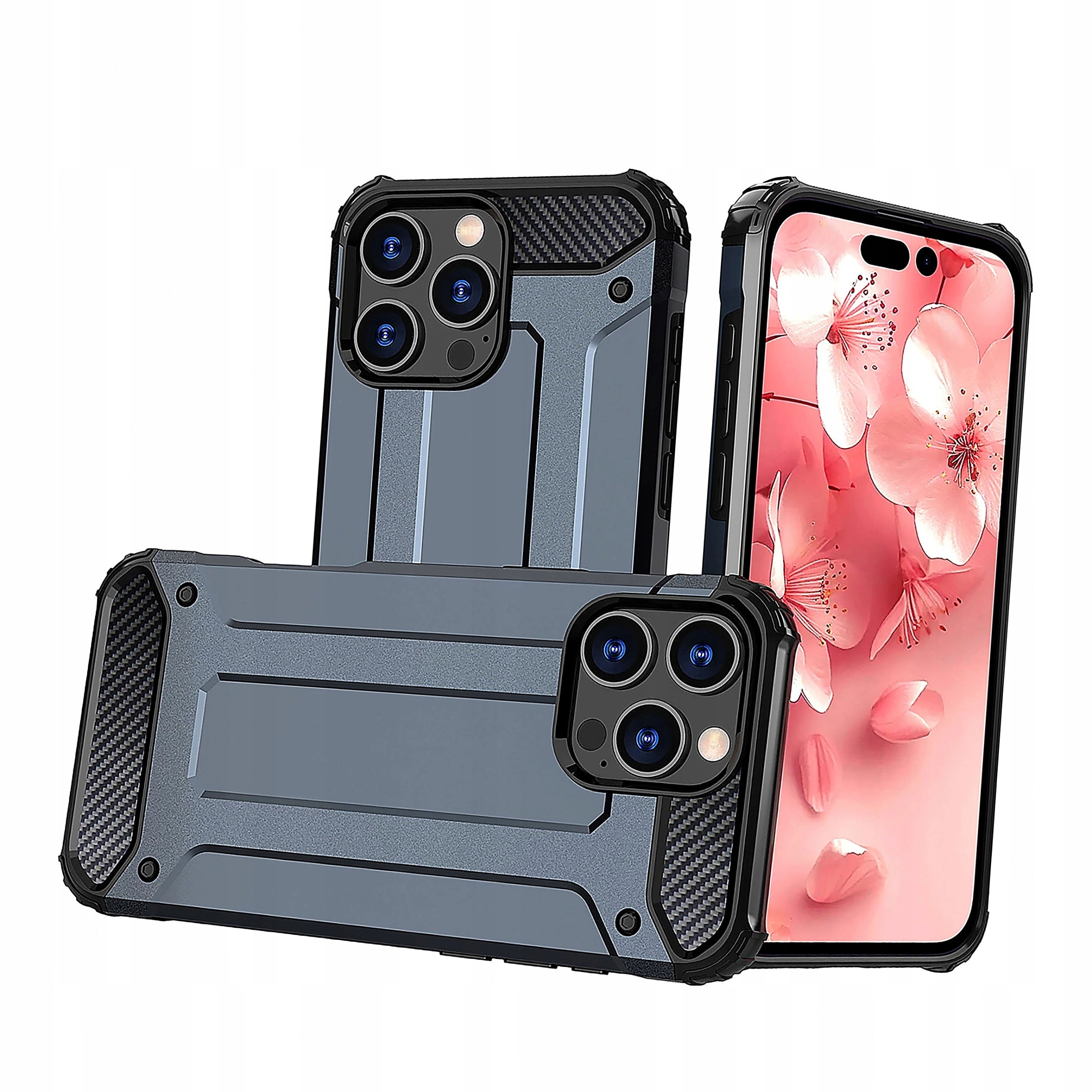 Etui plecki Hybrid Armor pancerne do iPhone 16 Pro niebieskie