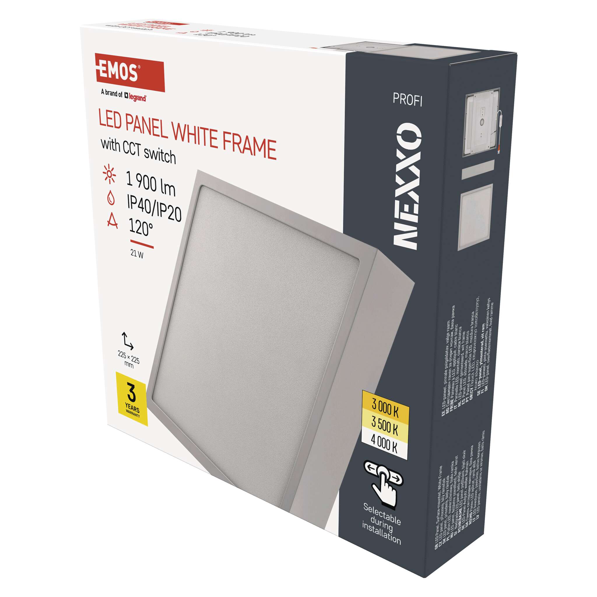 Emos Nexxo Led stropní svítidlo 21 W, 225×225 mm, bílé
