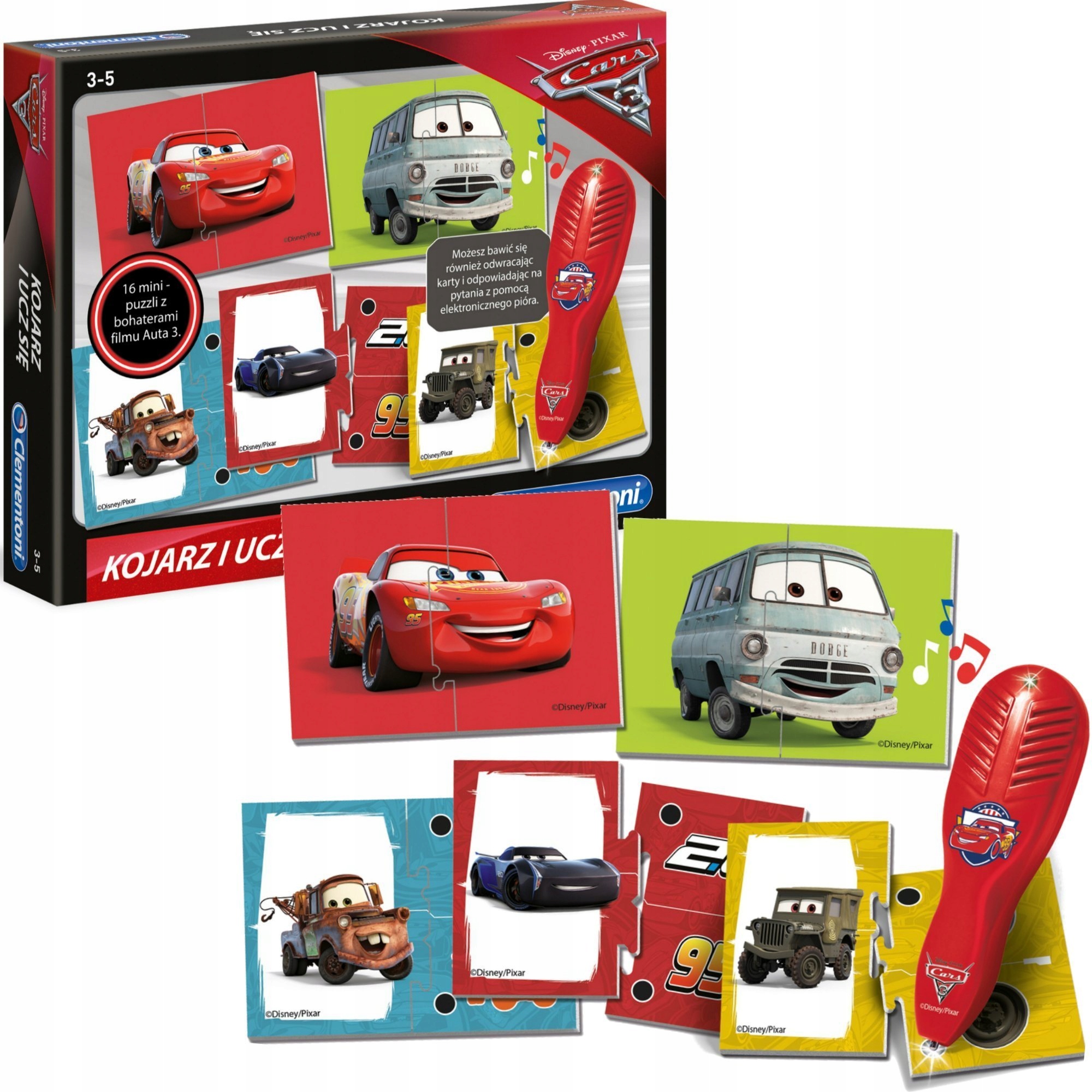 Clementoni 60971 Auta 3 Gra Kojarz i ucz się Cars