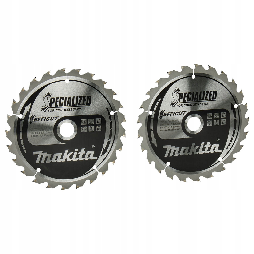 Kotoučová pila Makita B-62985-2 Specialized widia Efficut 165x20mm 25T 2ks