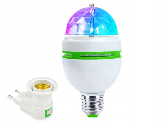 

Party Disco Rgb Żarówka na Imprezę Led adapter
