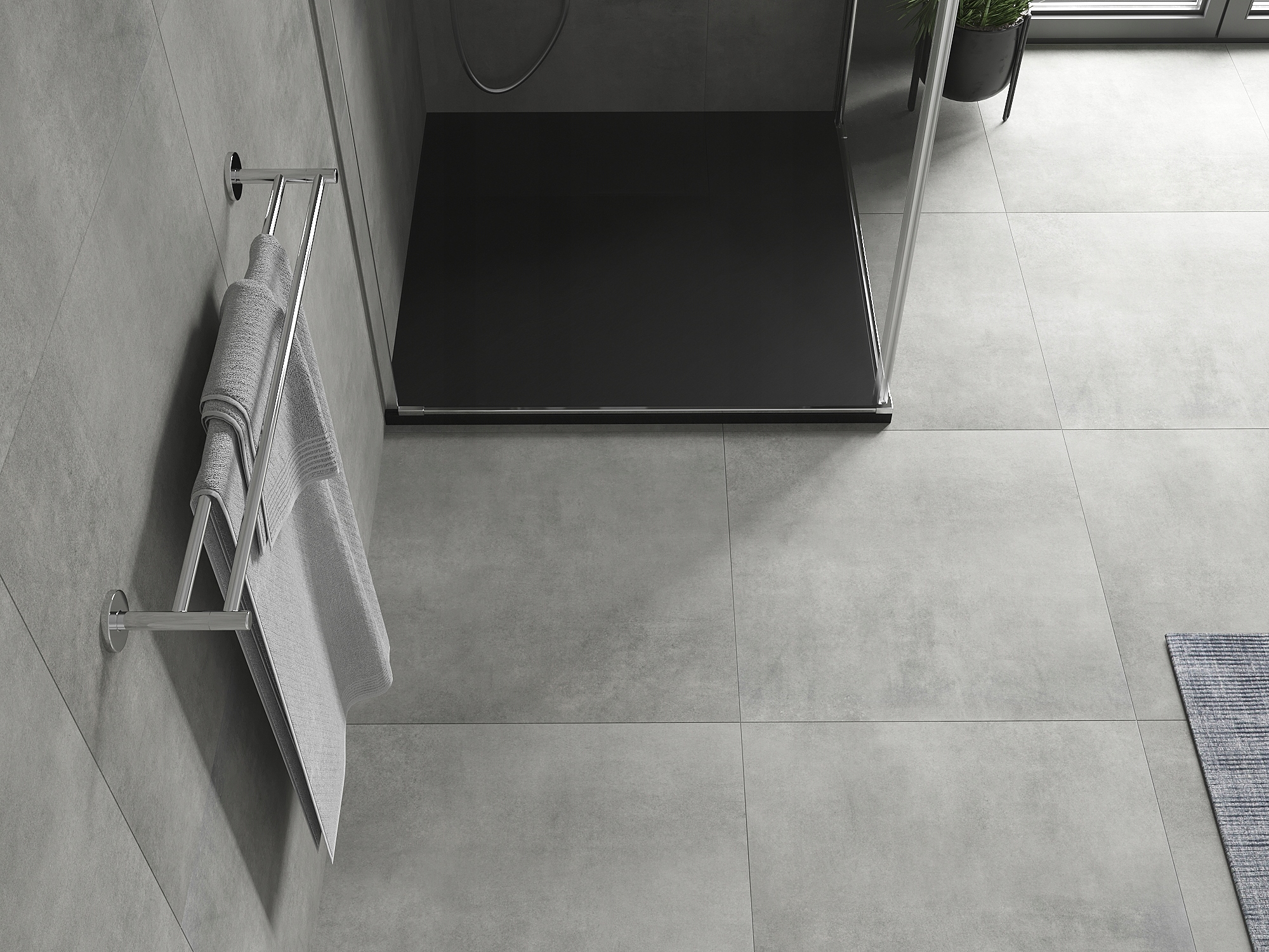 MEXEN HUGO BRODZIK KWADRATOWY SMC IMITACJA KAMIENIA 70 x 70 CM CZARNY Głębokość 70 cm