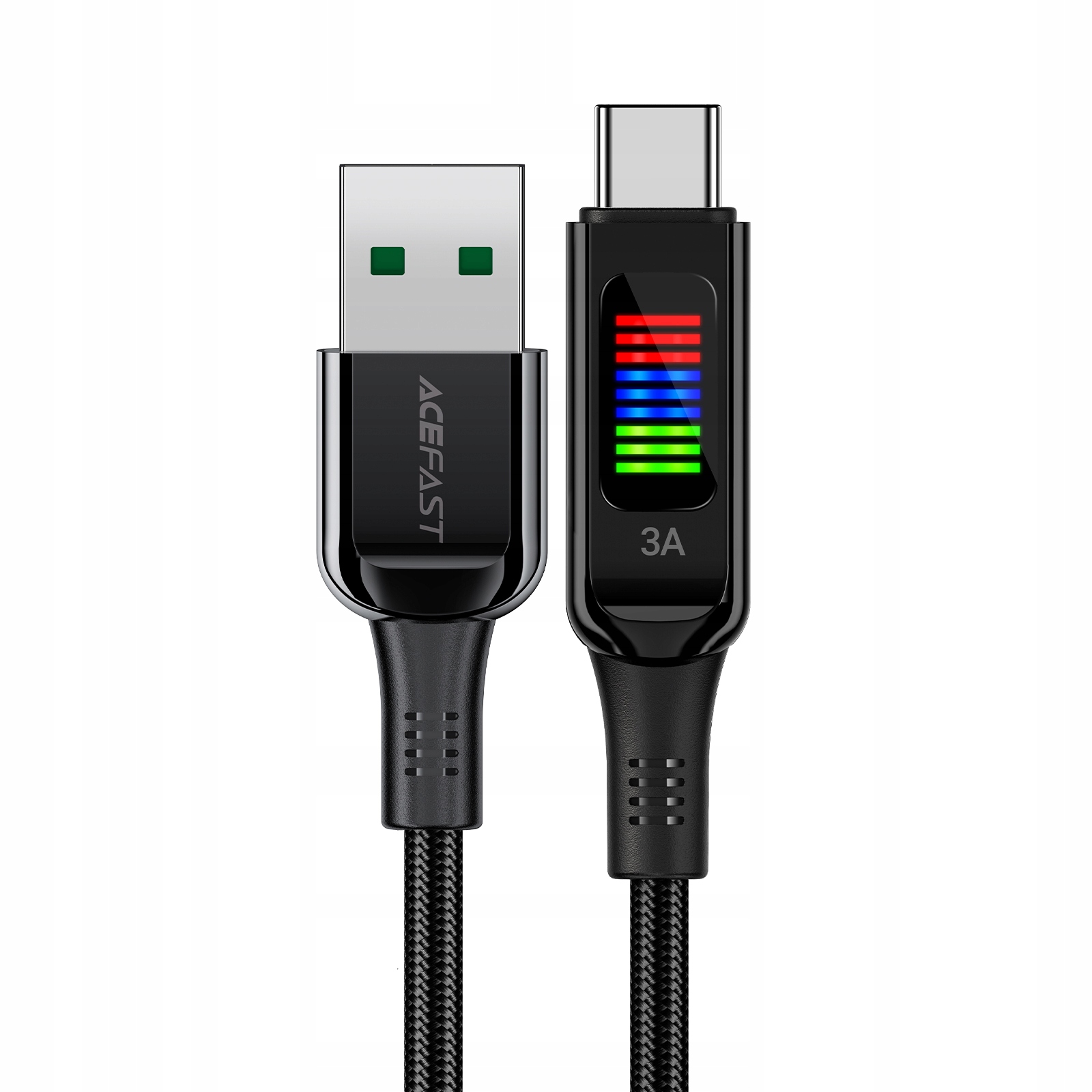 Kabel Acefast C7- 04 Usb- A Usb- C 60W 1. 2m z wyświetlaczem czarny