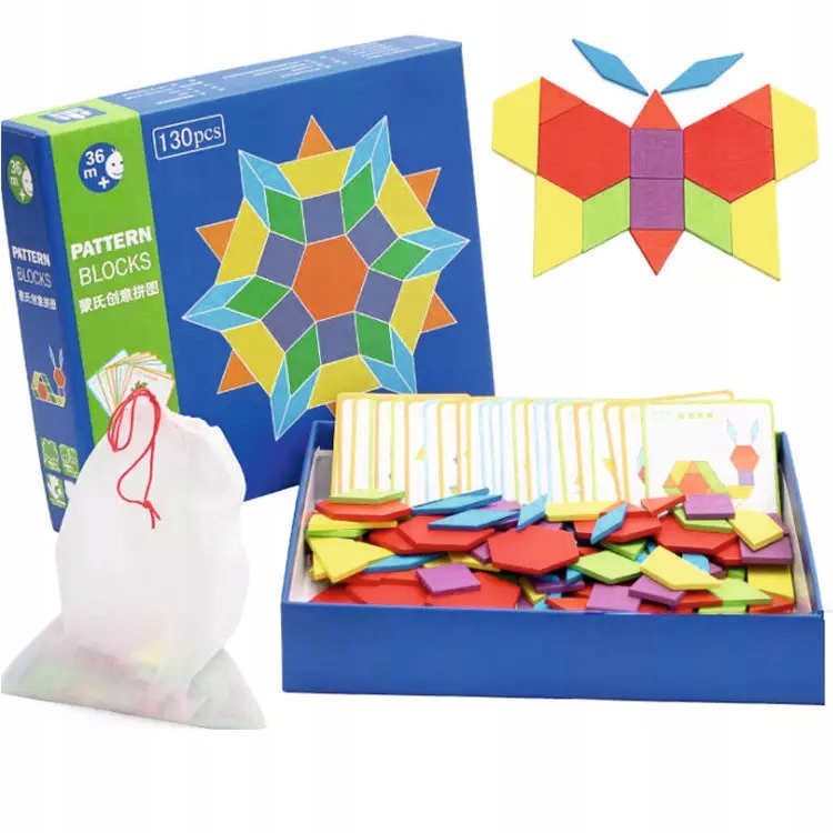 

Montessori Klocki Puzzle Układanka 155 Elementów
