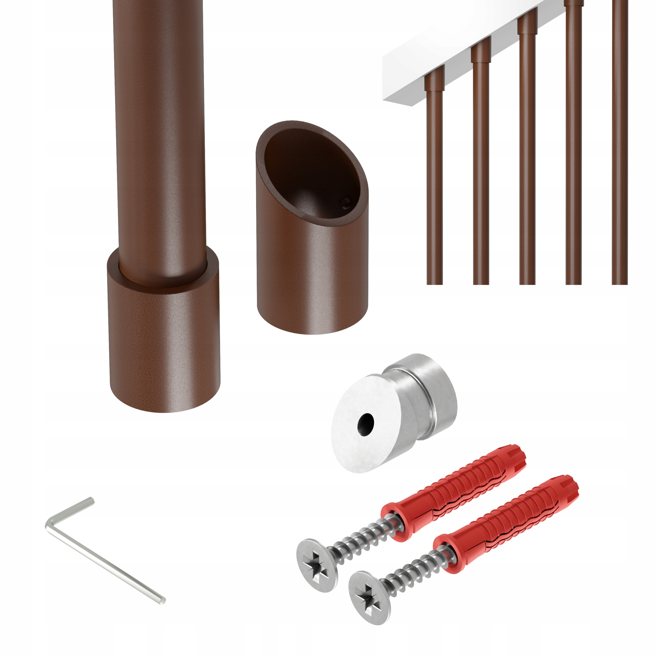 Zábradlí na schody šikmé 40 st tralka fi 25 mm bronz 400 cm Naxo 40