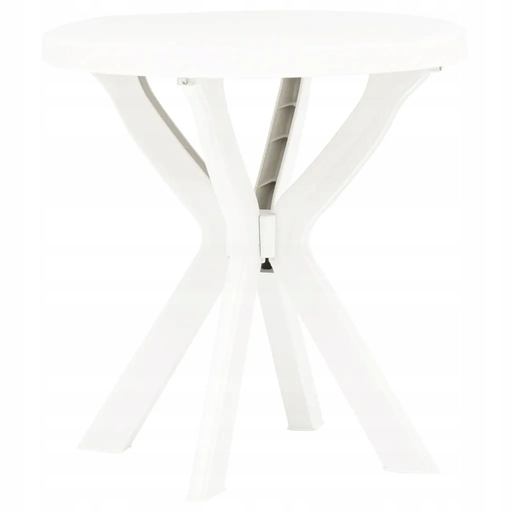 Skládací zahradní stolek bílý 70 x 72 cm z plastu, odolný vůči počasí