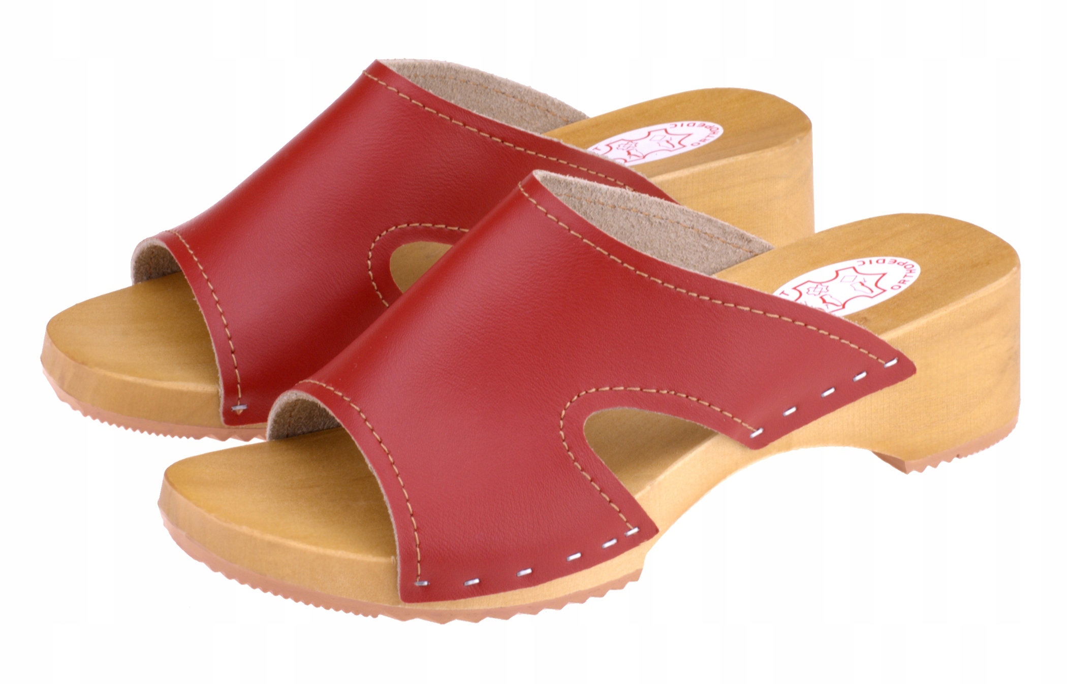 

Drewniaki damskie, odkryte motylki, Czerwone 37