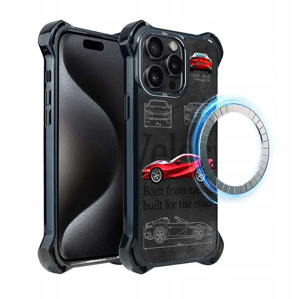 Pouzdro Ibizu DropGuard Ultra pro iPhone 15 Pro s technologií MagSafe TechDrive, technologie 812 Superfast