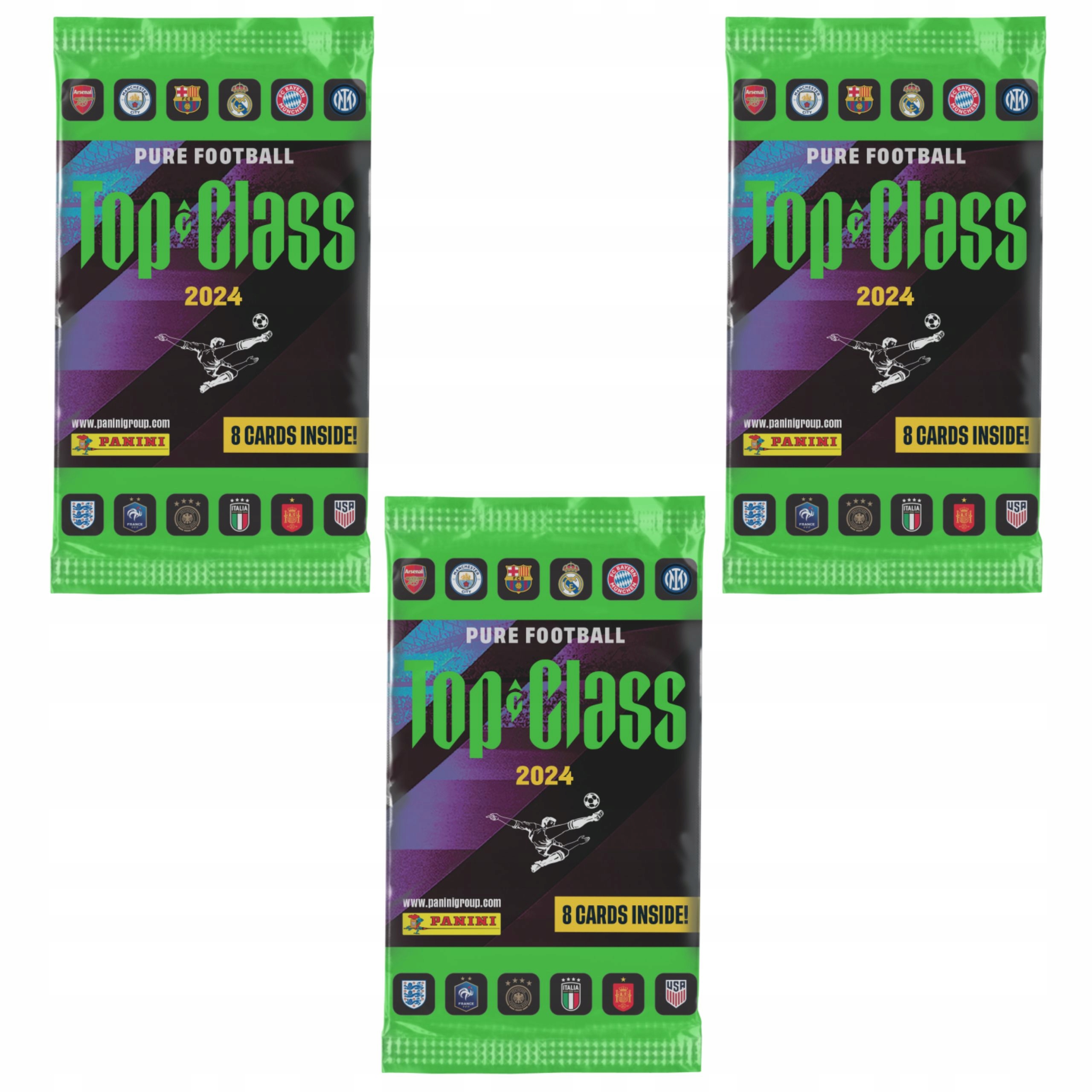 TOP CLASS 2024 SASZETKA Z KARTAMI KARTY PIŁKARSKIE 8 KART PANINI + GRATIS System inny