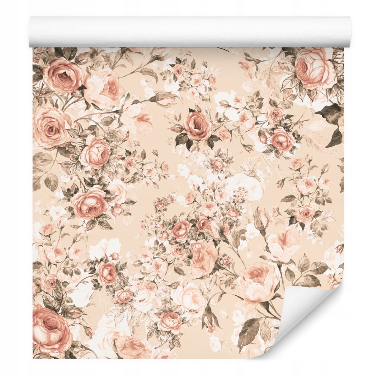 Tapeta do obývacího pokoje Retro styl Pastelové Růže Květiny