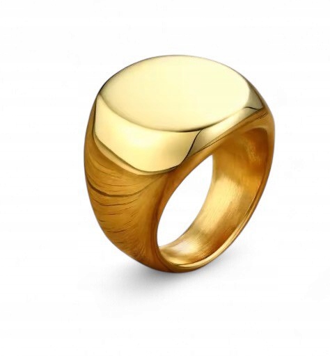 Pozłacany Sygnet Tarcza Okrągła Uniseks Rozmiar 20