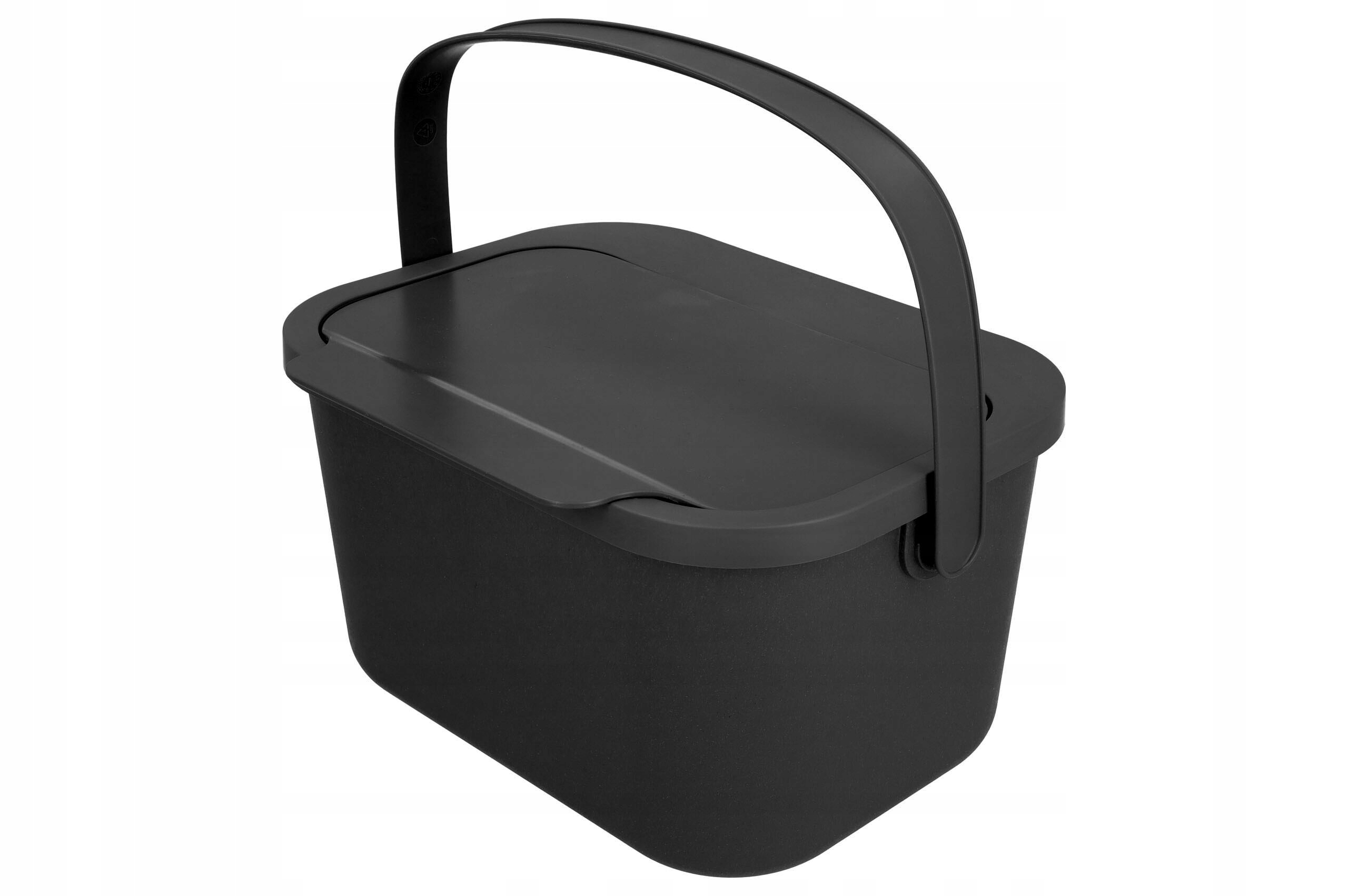 KOSZ POJEMNIK BIO ODPADY NA OBIERKI CZARNY MAŁY 4,5L Z RĄCZKĄ 19x23,5x13,5 Materiał dominujący tworzywo sztuczne