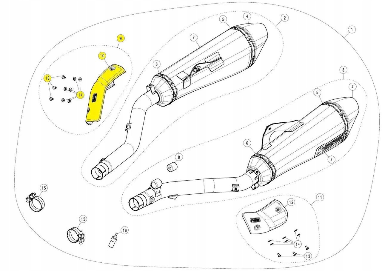 Tepelná krytka tlmiča Akrapovic P-HSB16R1D/A1