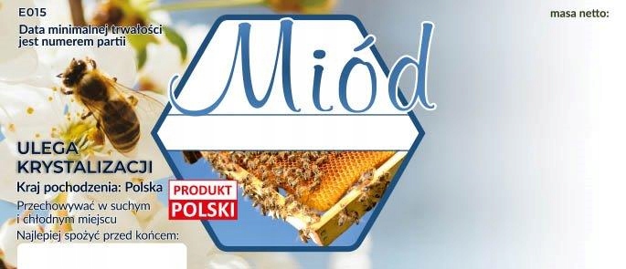 

Etykiety na miód uniwersalne opakowanie 100 szt