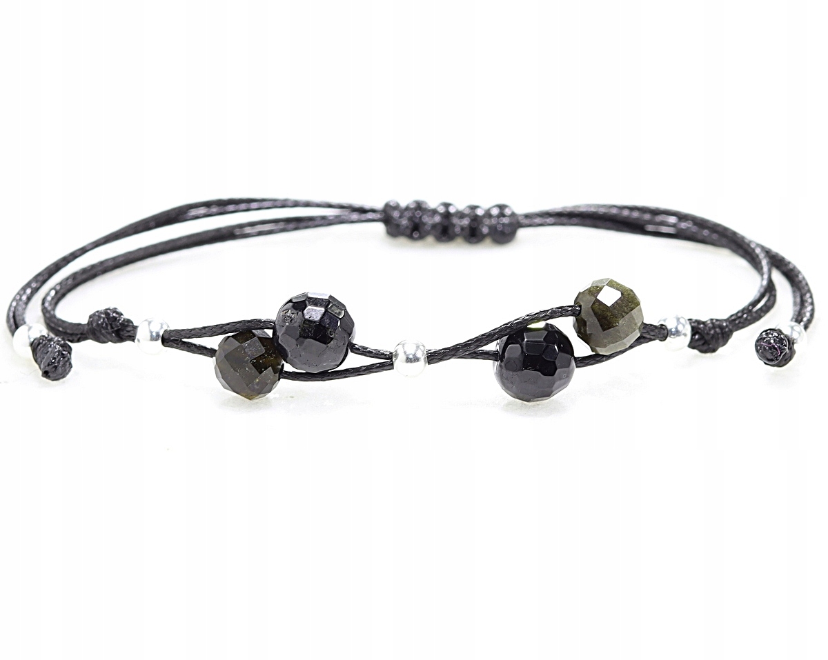 

Bransoletka Skorpion Obsydian Turmalin Srebro Agli