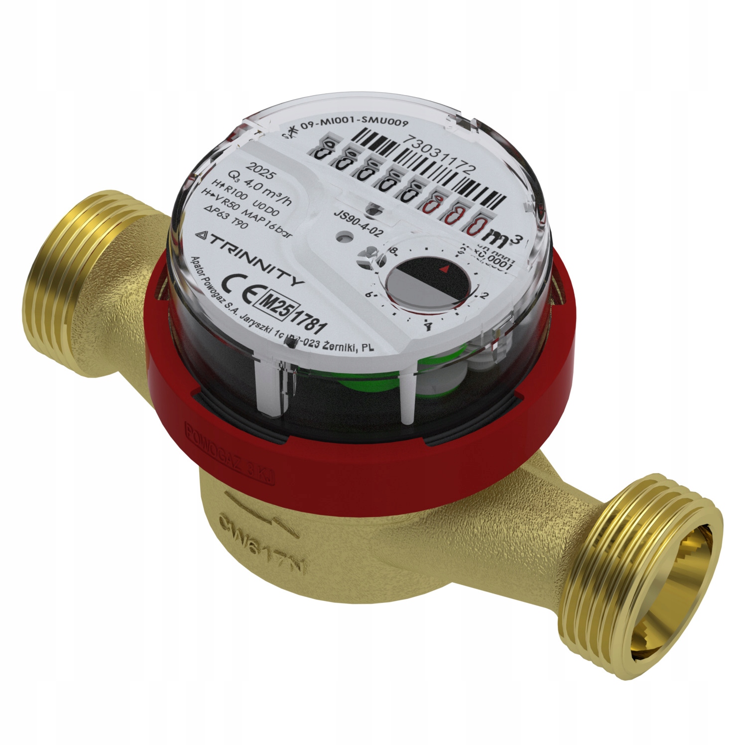 Vodoměr Trinnity JS90-02 1.6M3/H DN15 90°C 110-3/4", Vhodný Pro Modul