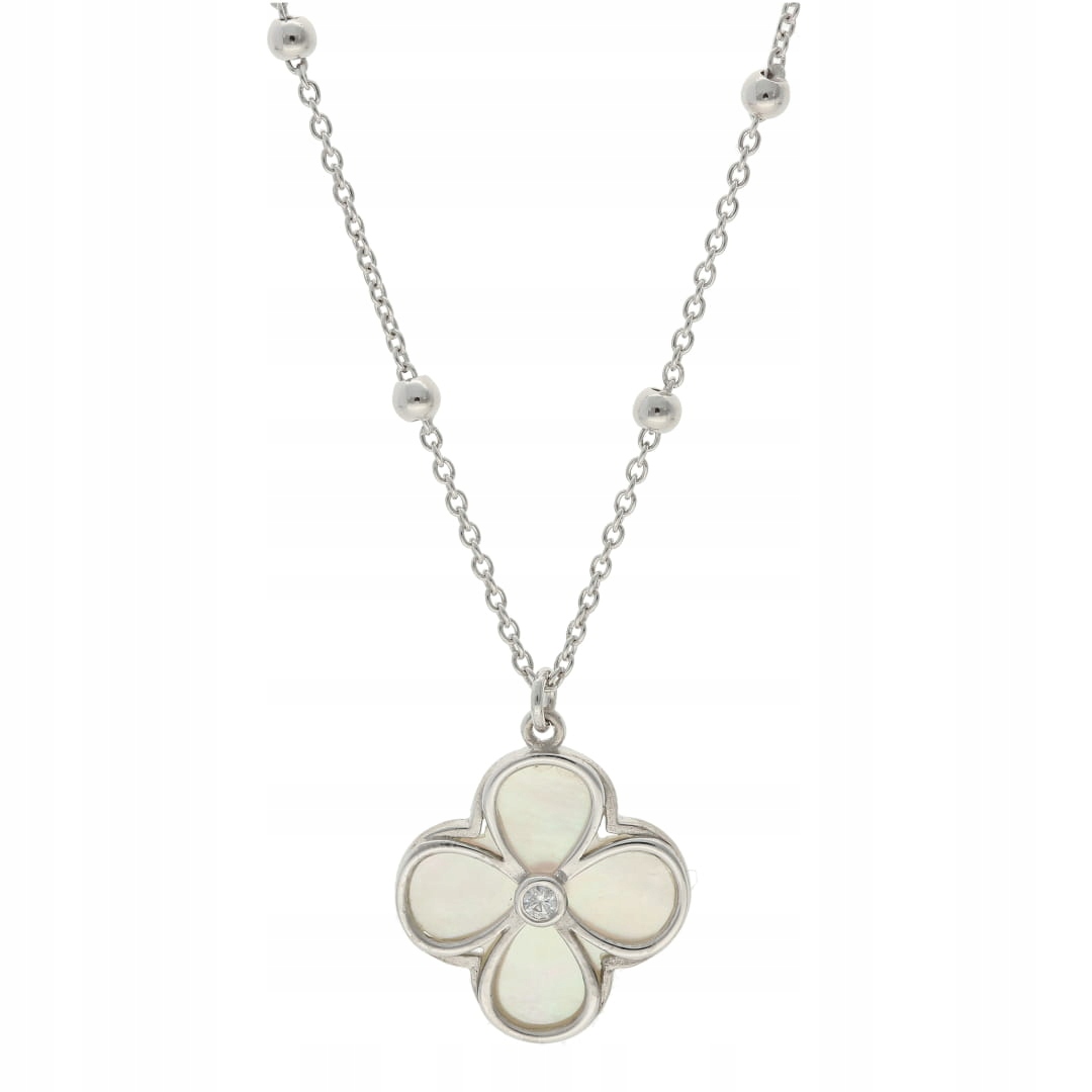 Květinový náhrdelník s perleťovou hmotou a zirkonem