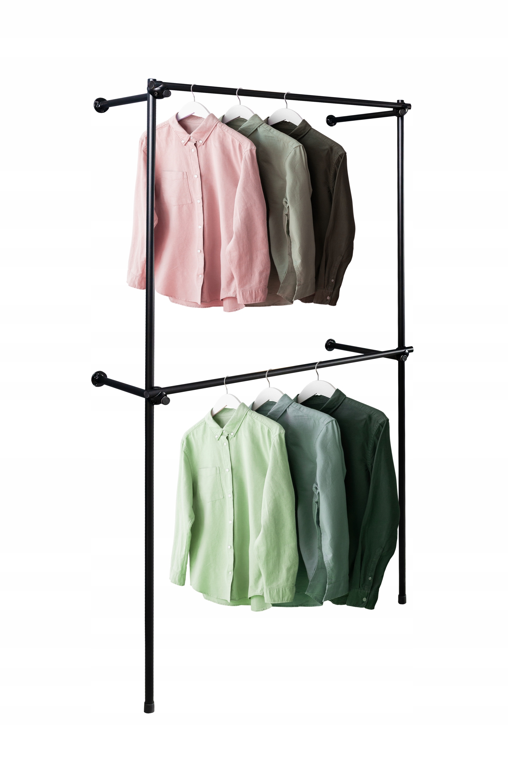 Regał Przyścienny Na Odzież Czarny 100x200cm Sklep Wieszak Na Ubrania Black