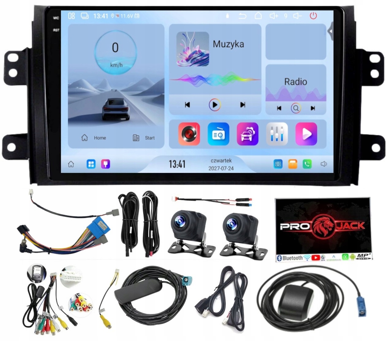 Navigační Rádio Carplay Gps Android Bt Suzuki SX4 2006-2013 4GB 64GB Sim