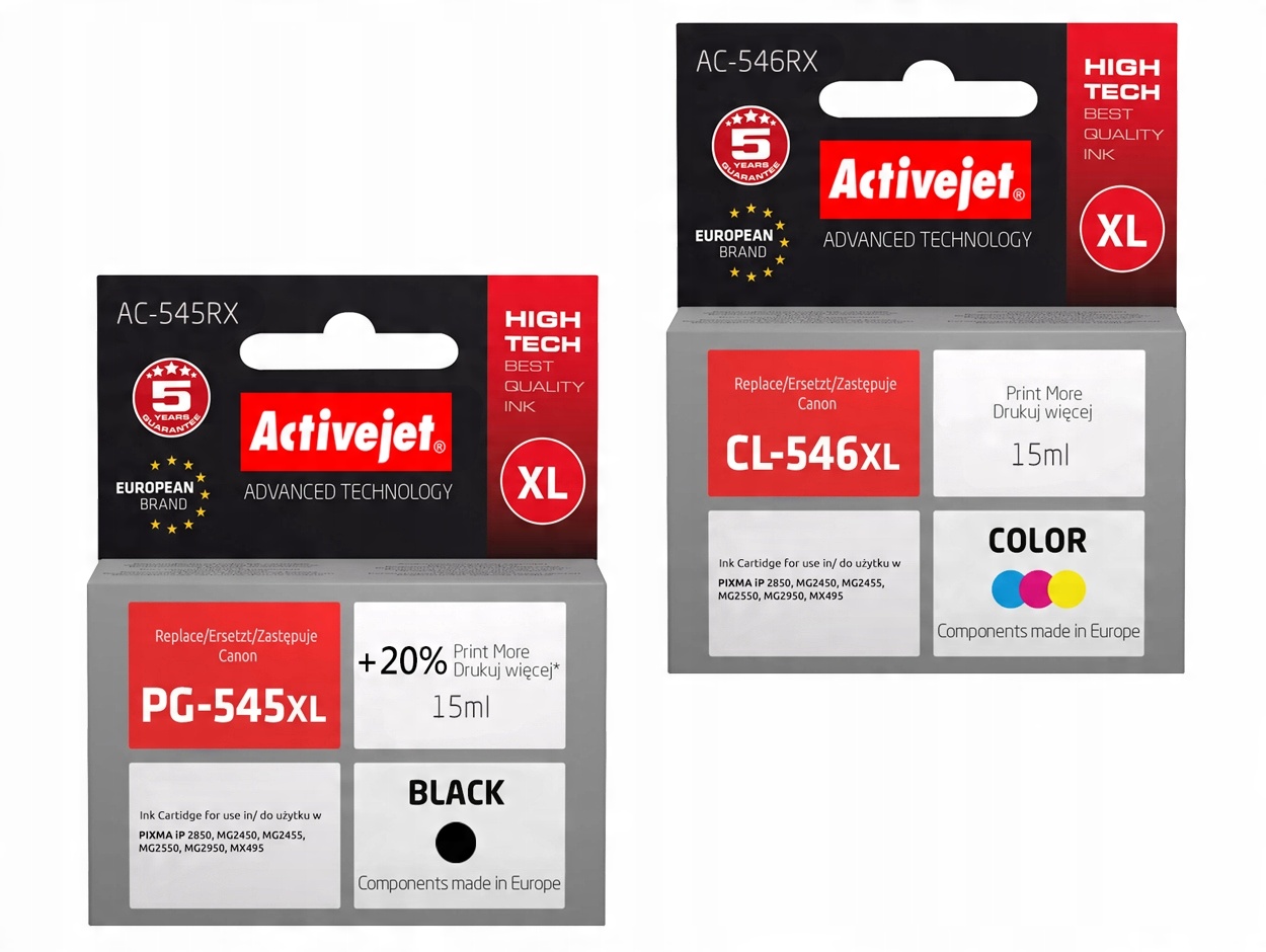 

ActiveJet do Canon XL CL-546 PG-545 Zestaw XL