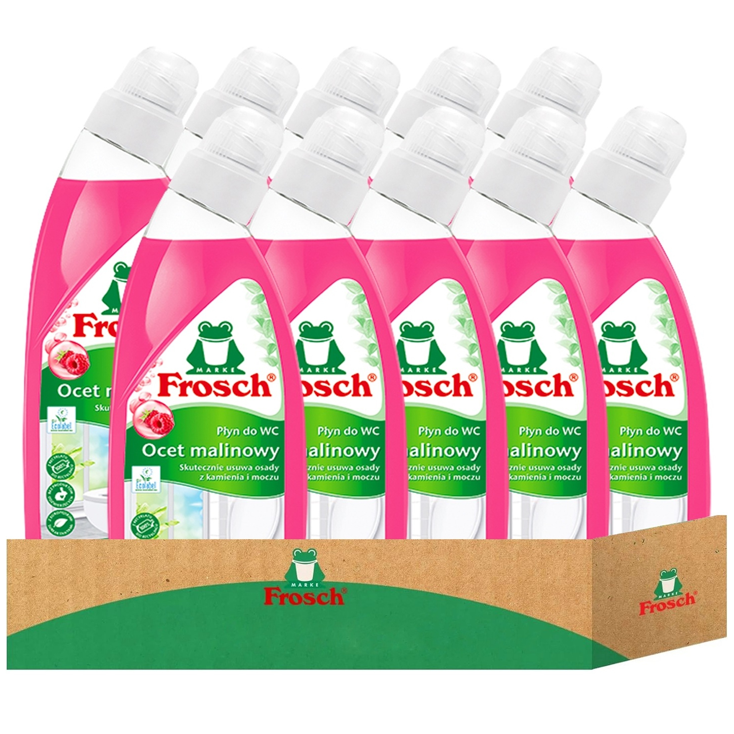 Set Frosch Eko malinový ekologický gel tekutý gel na Wc 750 ml 10 Kusů