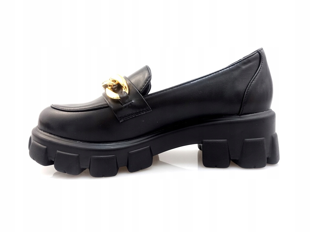 DAMSKIE CZARNE MOKASYNY Z KLAMRĄ Z EKOSKÓRY 39 Kod producenta H2099A
