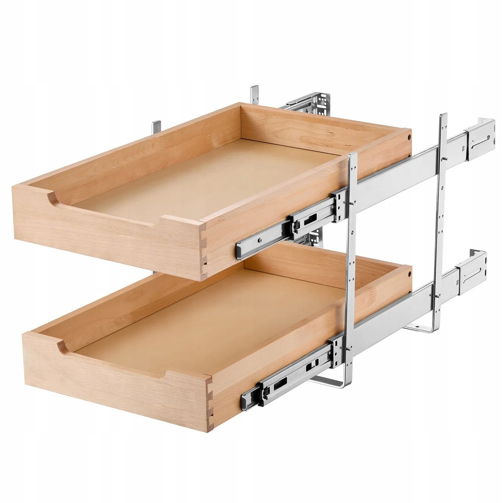 Šuplík výsuvný dřevěný organizér 2 úrovně 315 x 533 x 76 mm silný