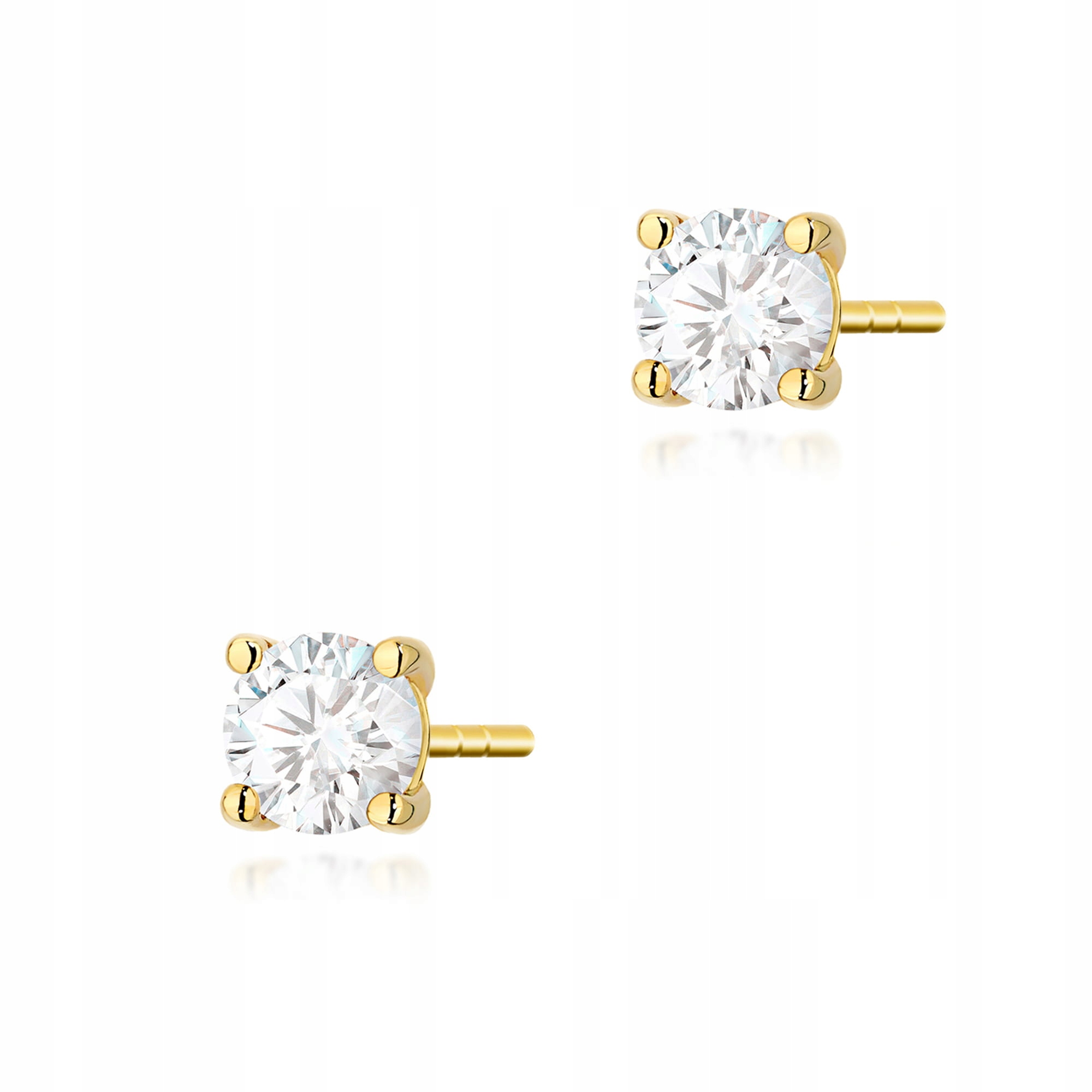 Zlaté náušnice 585 Diamanty 2 x 0.40 ct na Valentýna s diamanty 1.5 g