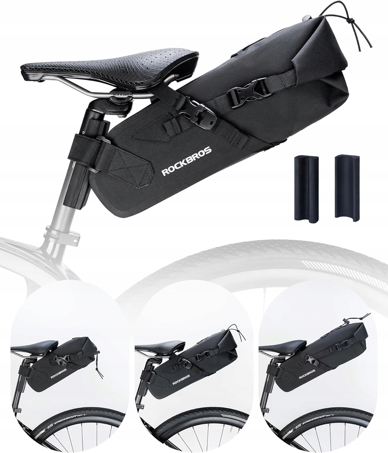ROCKBROS Torba na Siodełko Bikepacking 3L Torebki Podsiodłowe Wodoodporna