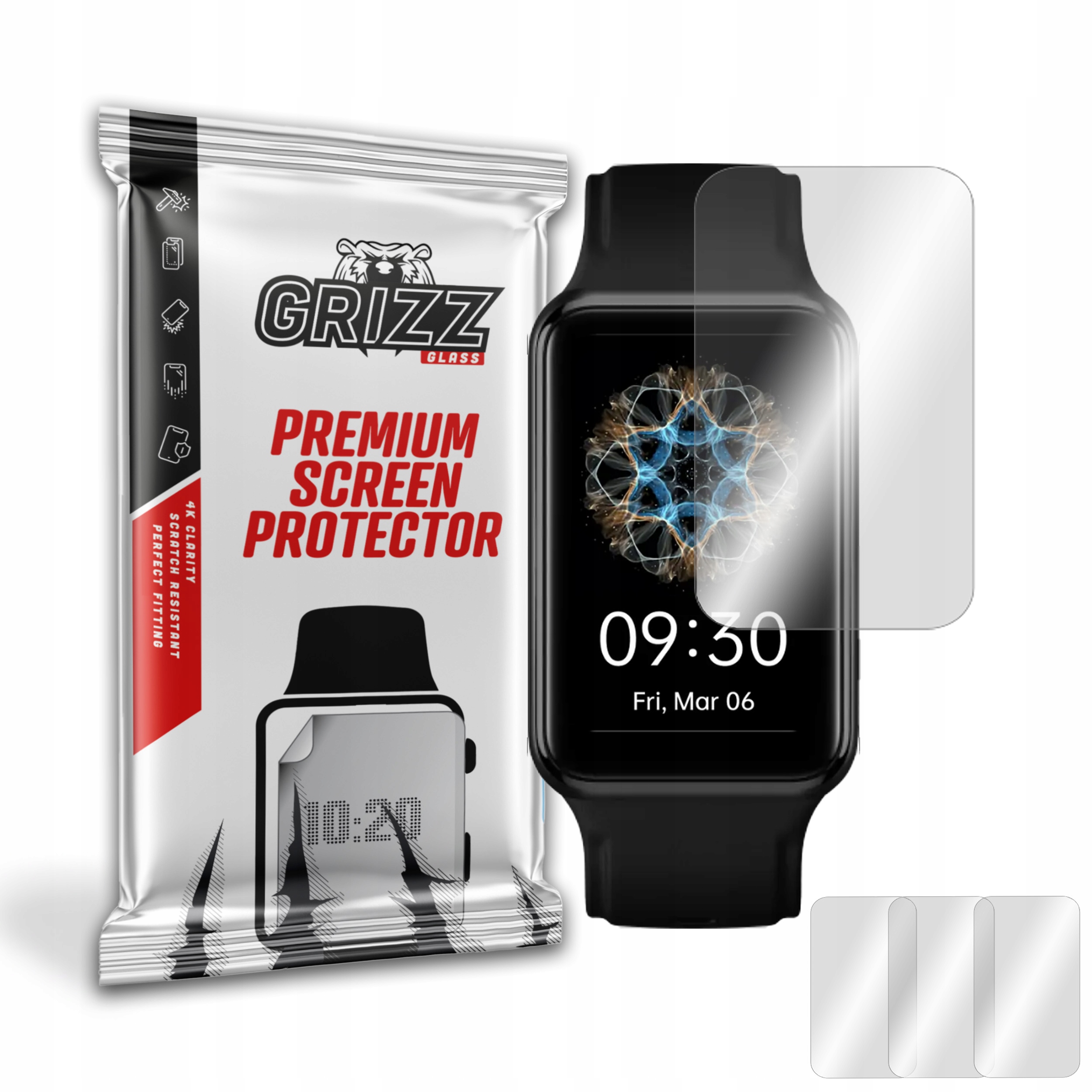 3-PAK Folia hydrożelowa Grizz do Oppo Watch Free