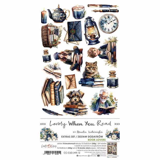 Craft O' Clock zestaw Lovely When You Read dodatków Book Lovers
