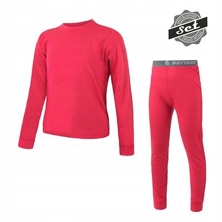 Sensor Merino Air Set dětský triko dl.rukáv spodky magenta velikost 90