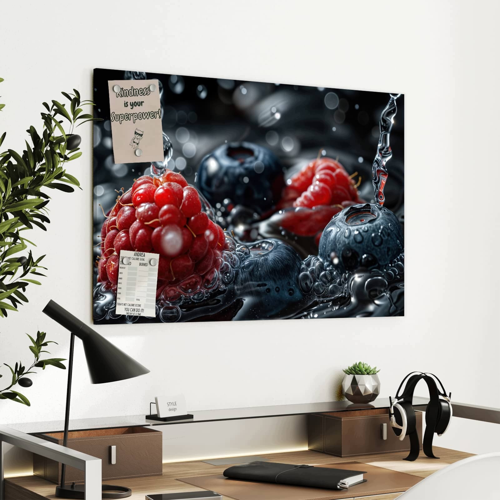Magnetická tabule Ovoce Voda 90 × 60 cm