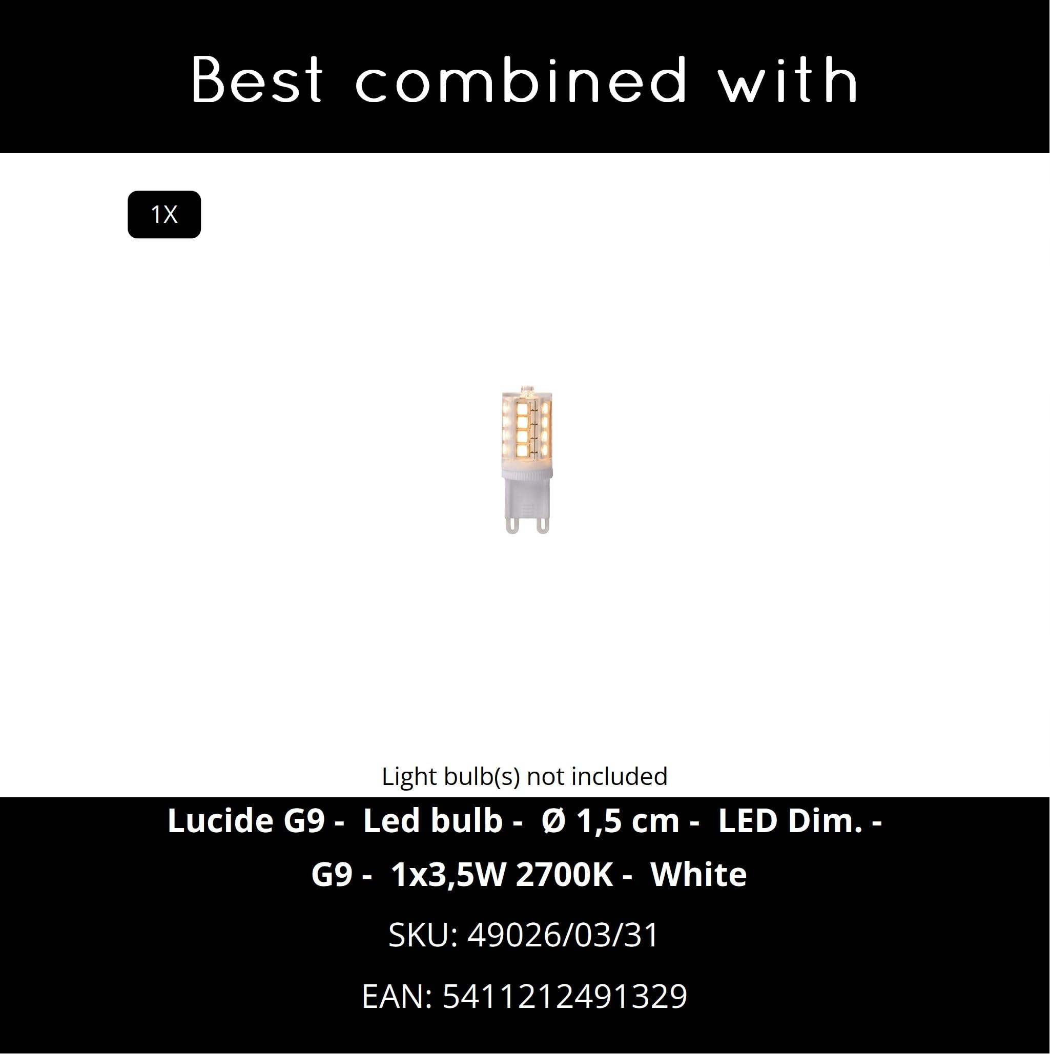 Kinkiet Ścienny Biały Wewnętrzny Dekoracyjny 1xG9 16x8x8 cm LUCIDE XERA — miniatura 9