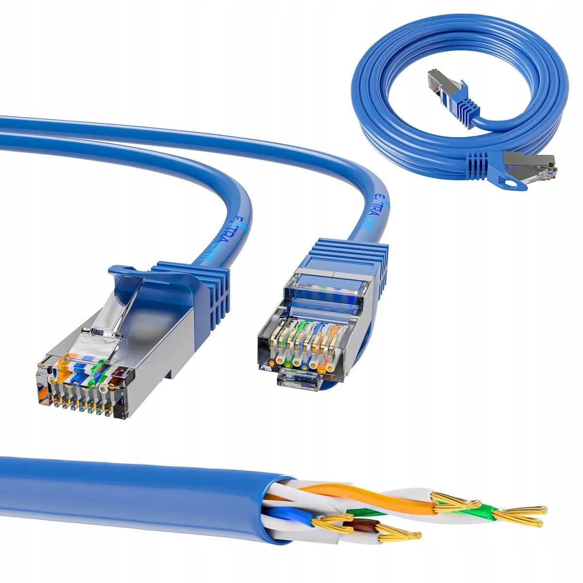 Extralink Kat. 6A S/ Ftp 2m Patchcord Lan Miedź Kabel sieciowy skrętka s