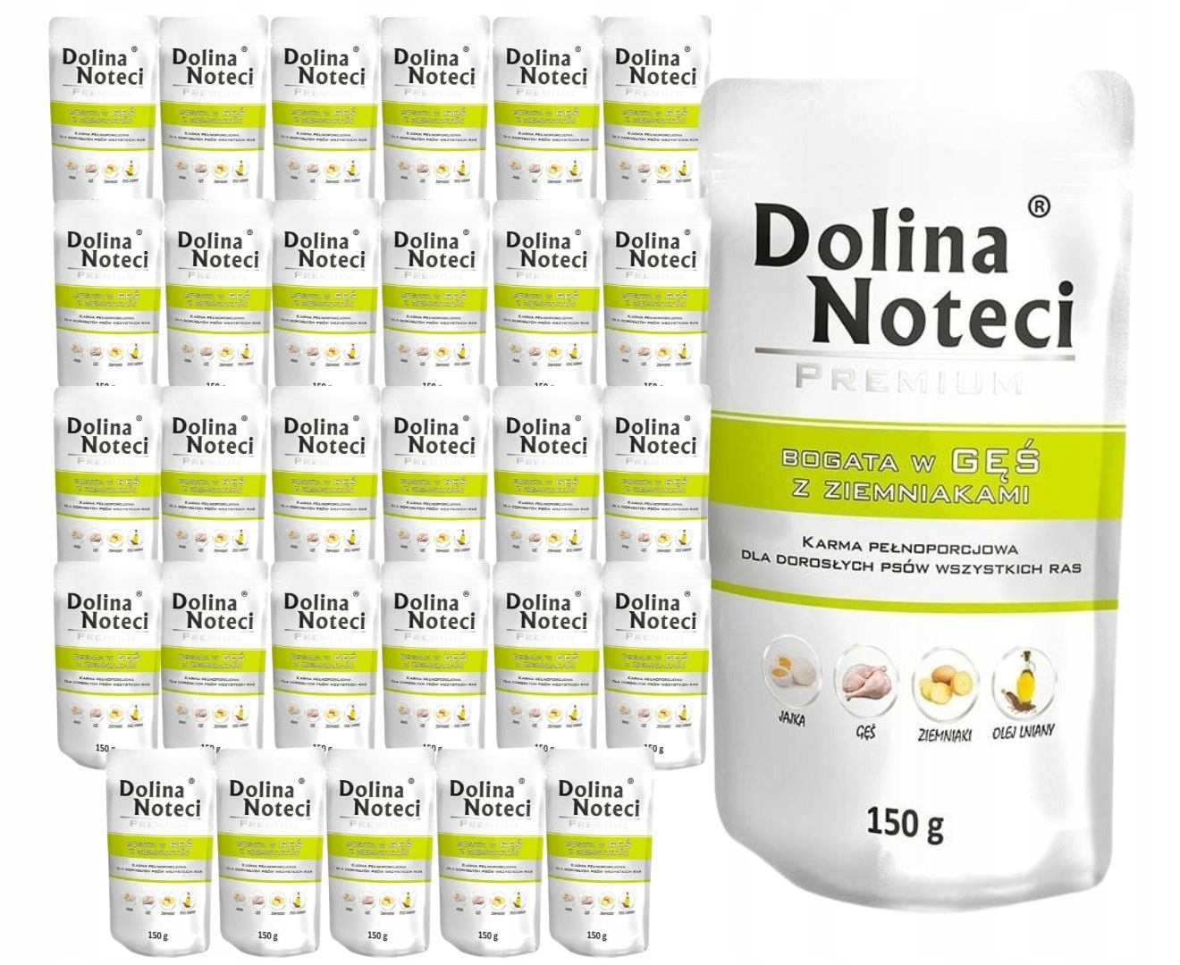 Dolina Noteci Premium vlhké krmivo pro psy bohaté na husy a brambory 30x150 g