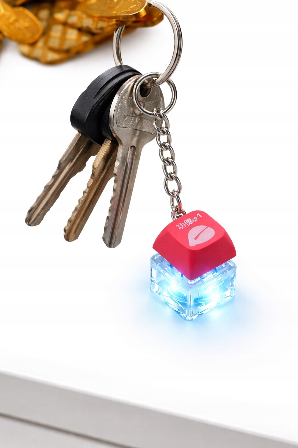 KLIKACZ ŚWIECĄCY KLIKER LED FIDGET TOY ANTYSTRESOWY – BRELOK - CLICKER LED Kod producenta BRELOK KLAWISZ LED RGB