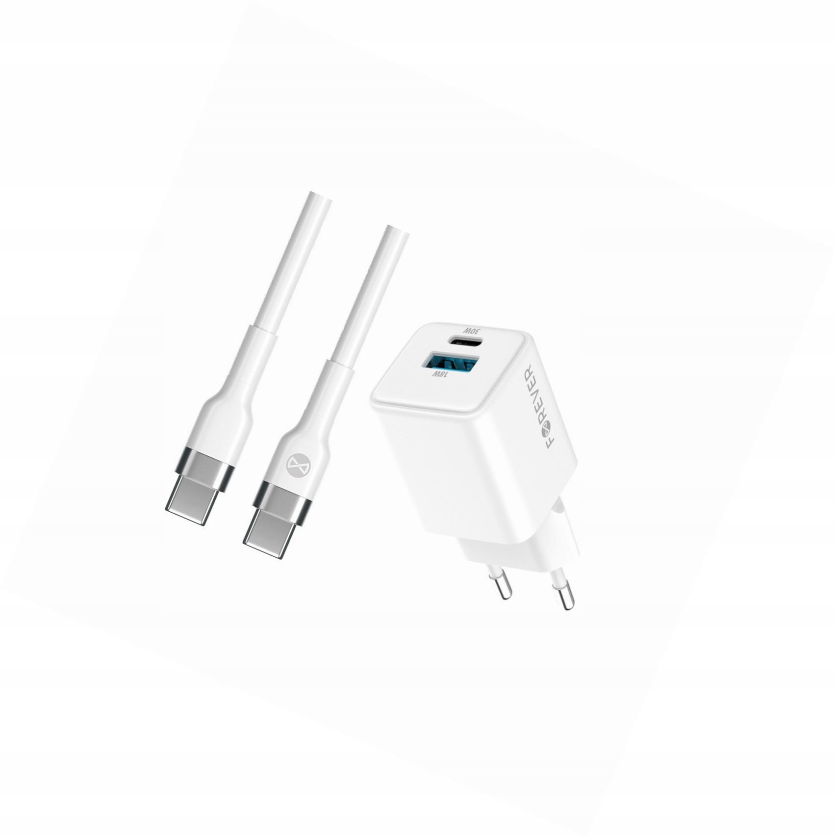 Szybka ładowarka GaN 30W 2 wejścia Usb i Usb-c z kablem do Xiaomi Redmi 8
