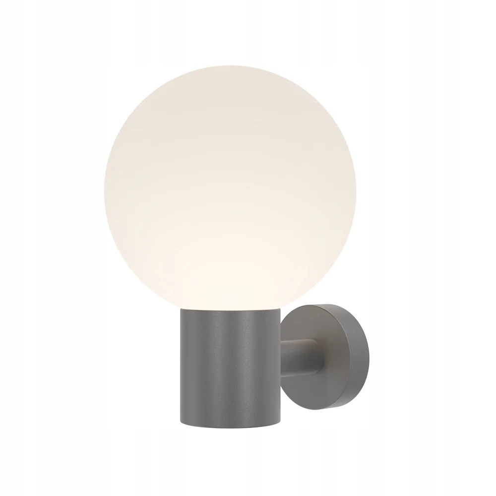 Nástěnná venkovní terasová lampa šedá skleněná bílá koule Maytoni