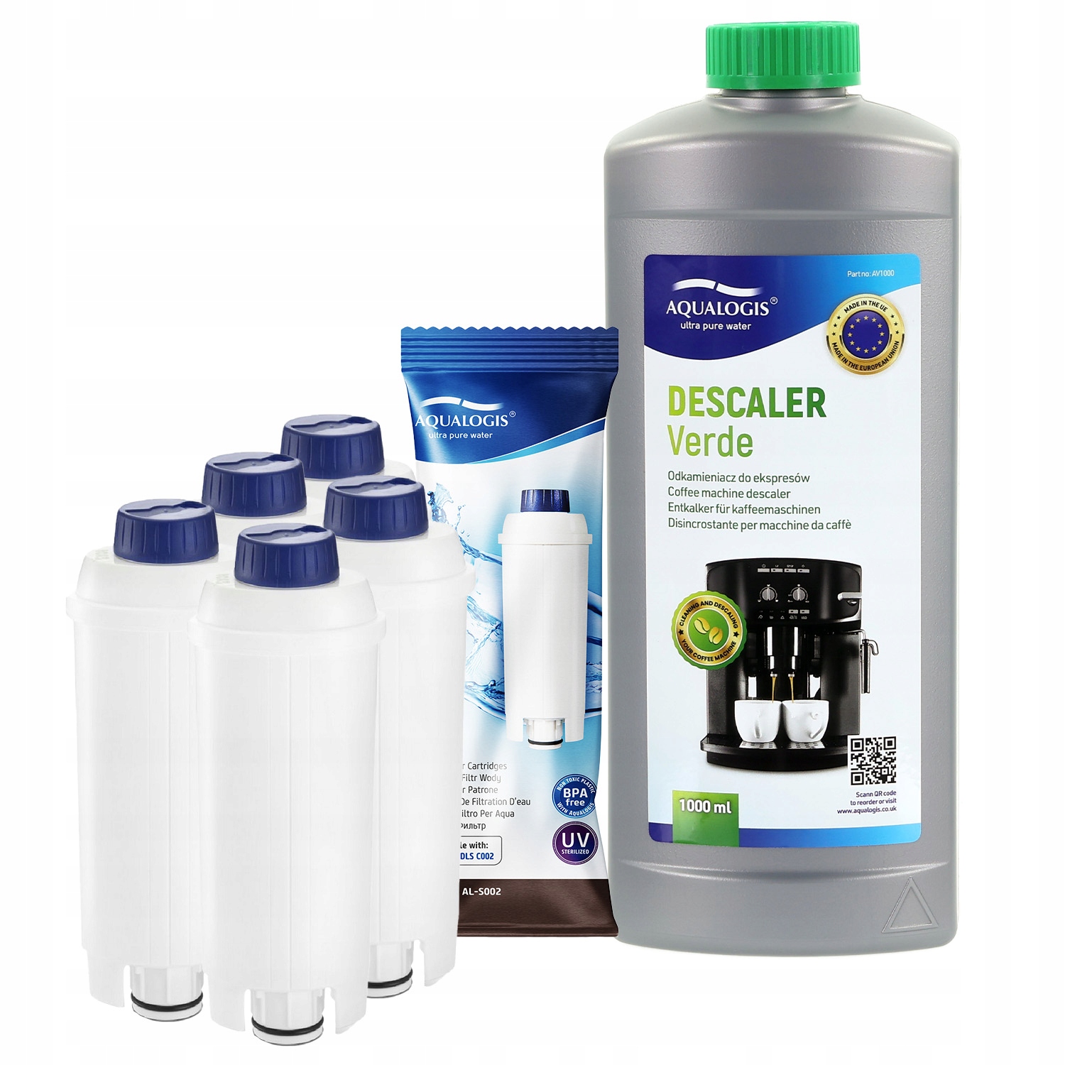 5x Filtr do kávovaru Delonghi AL-S002 Odvápňovač 1L