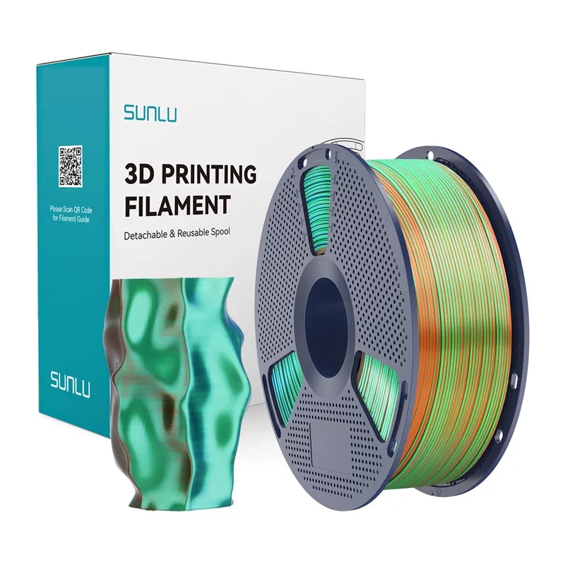 Filament Sunlu Pla+ Silk Tri-Color 1.75mm 1kg (pomarańczowo-niebiesko-zielo