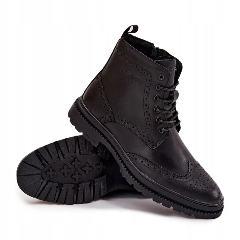 Kotníkové Boty Z Přírodní Kůže Se Zipem Lee Cooper LCJ-25-33-3961 Černé 45