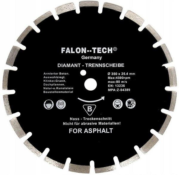 350 25.4 АЛМАЗНИЙ ЩИТ СЕГМЕНТОВИЙ ДЛЯ РІЗАННЯ АСФАЛЬТУ