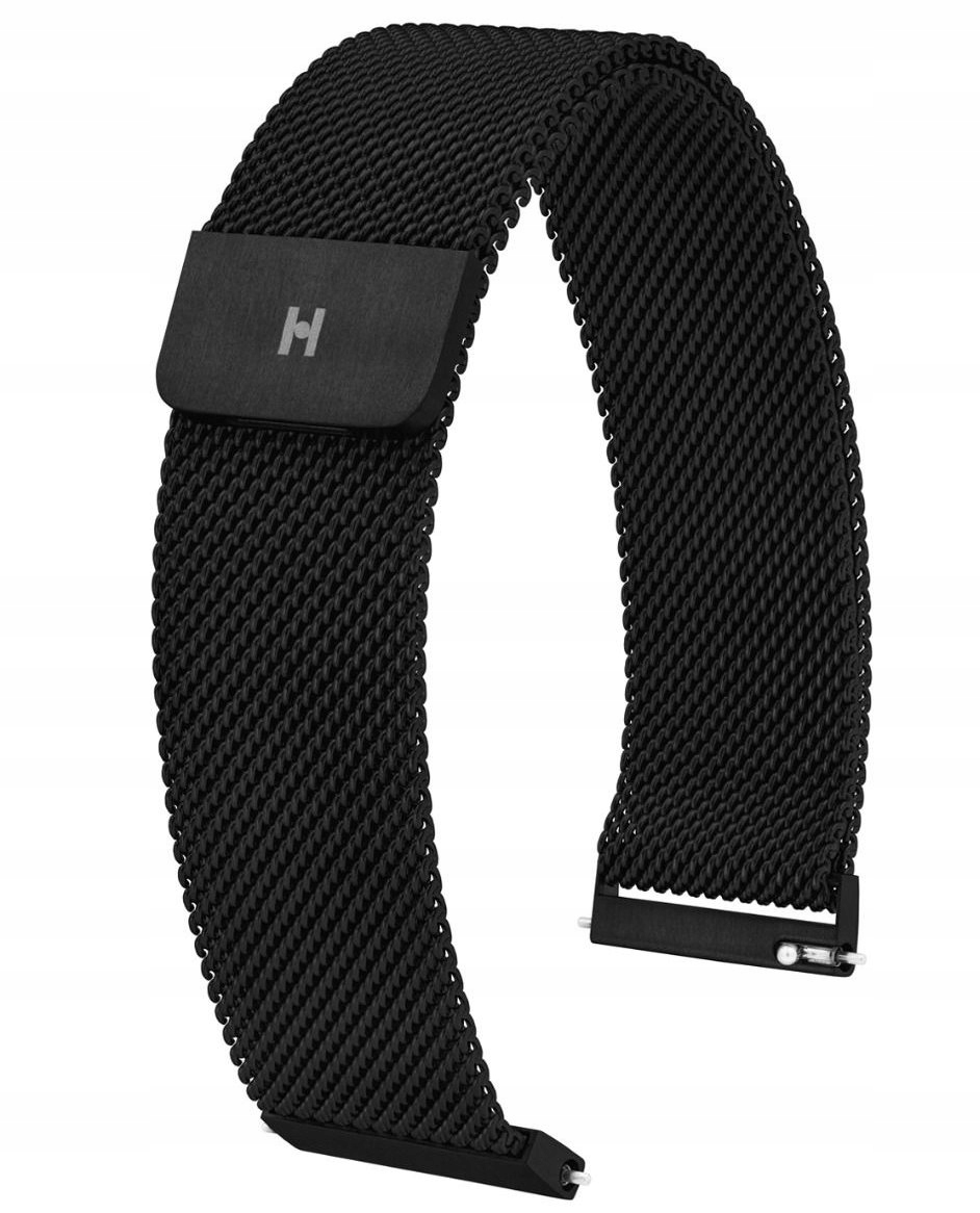 Černý Ocelový Magnetický Náramek Pro Chytré Hodinky Hirsch 20 mm