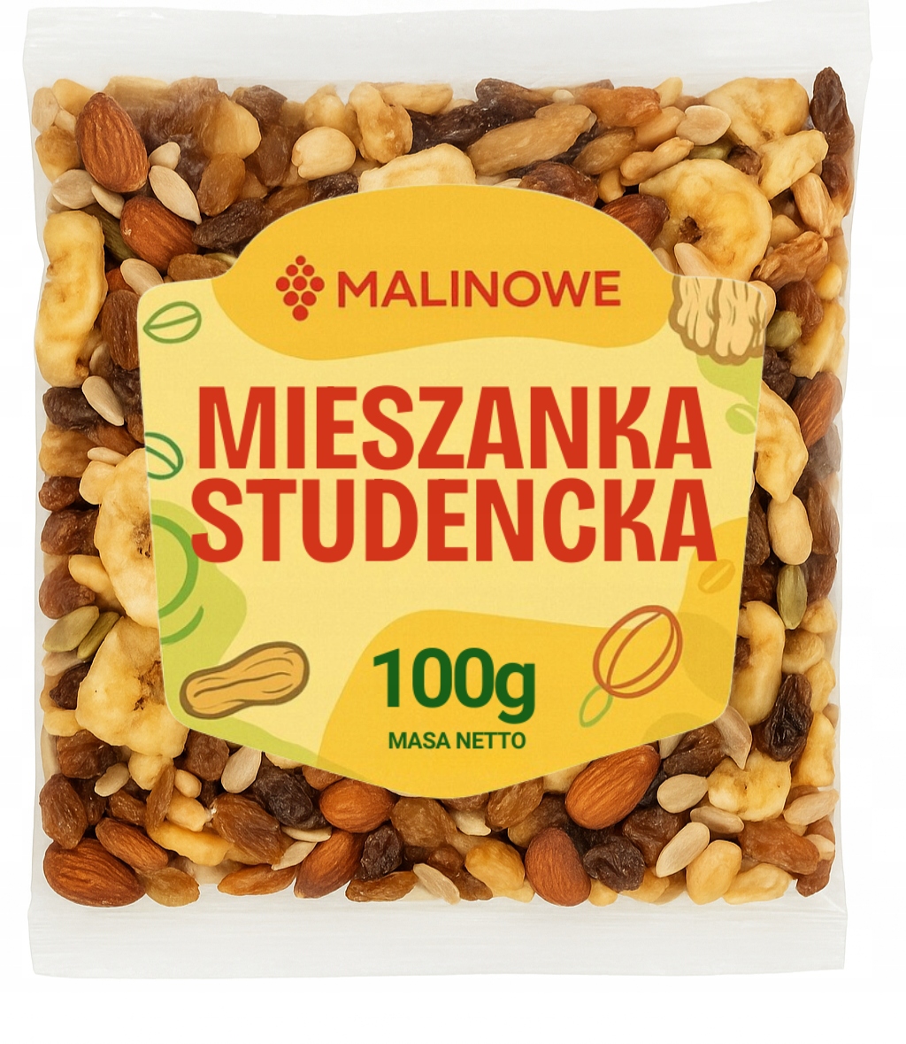 MIESZANKA STUDENCKA 100g ORZECHOWO BAKALIOWA NATURALNA JAKOŚĆ PREMIUM
